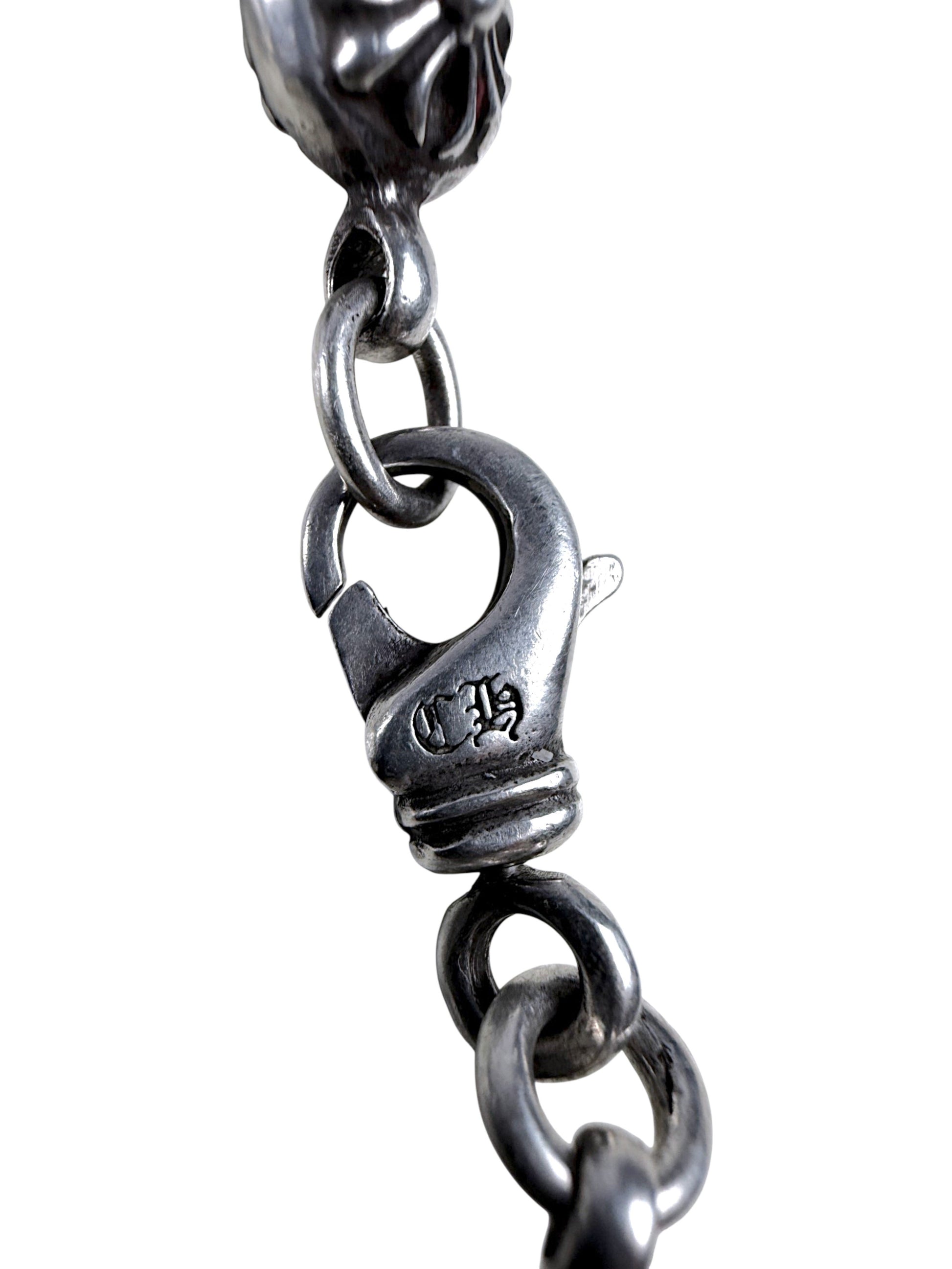 Chrome Hearts CH Stamped Lobster Clasp Silver Bracelet