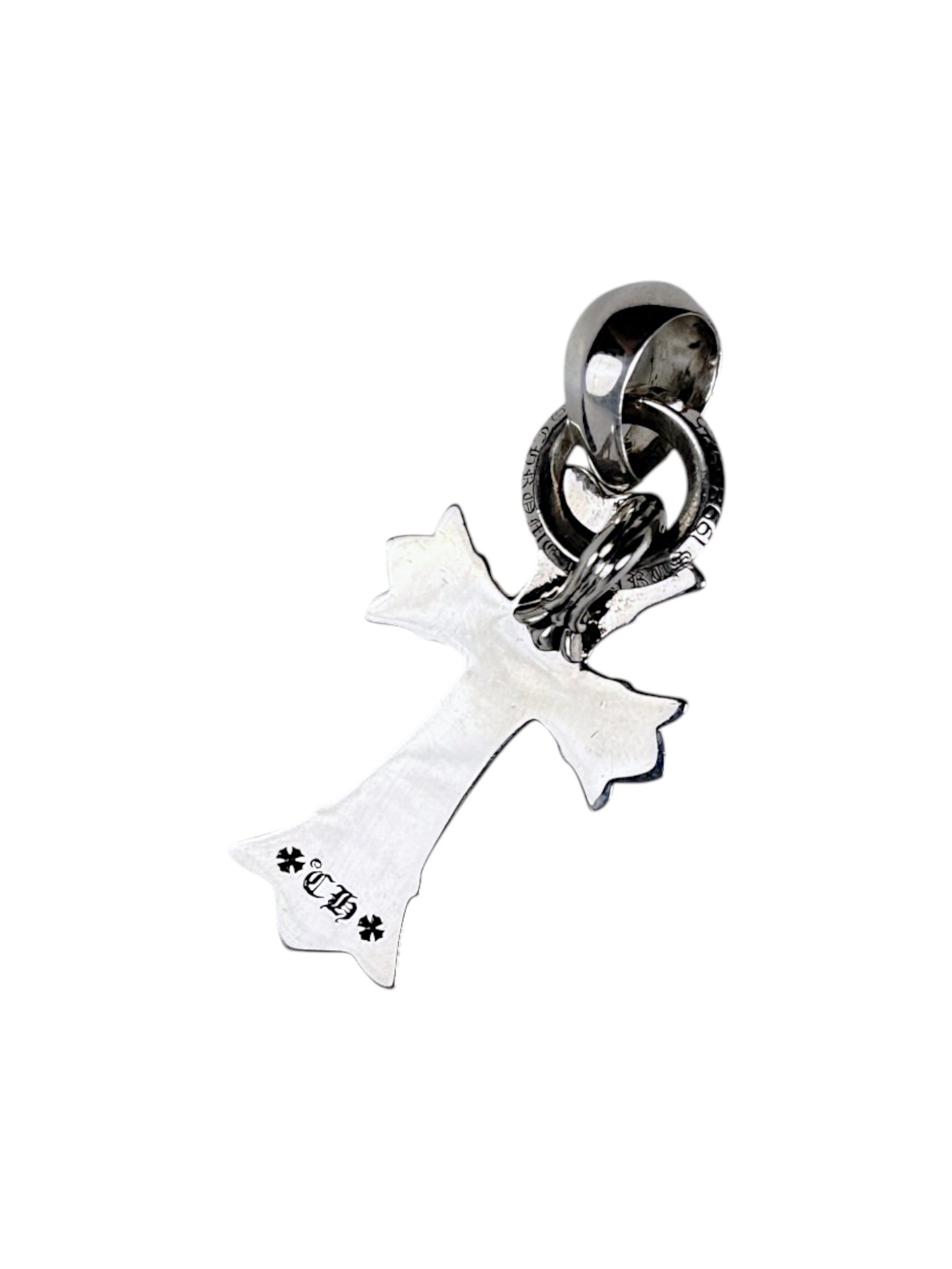 Chrome Hearts Cross Pendant Silver Fleur Tips