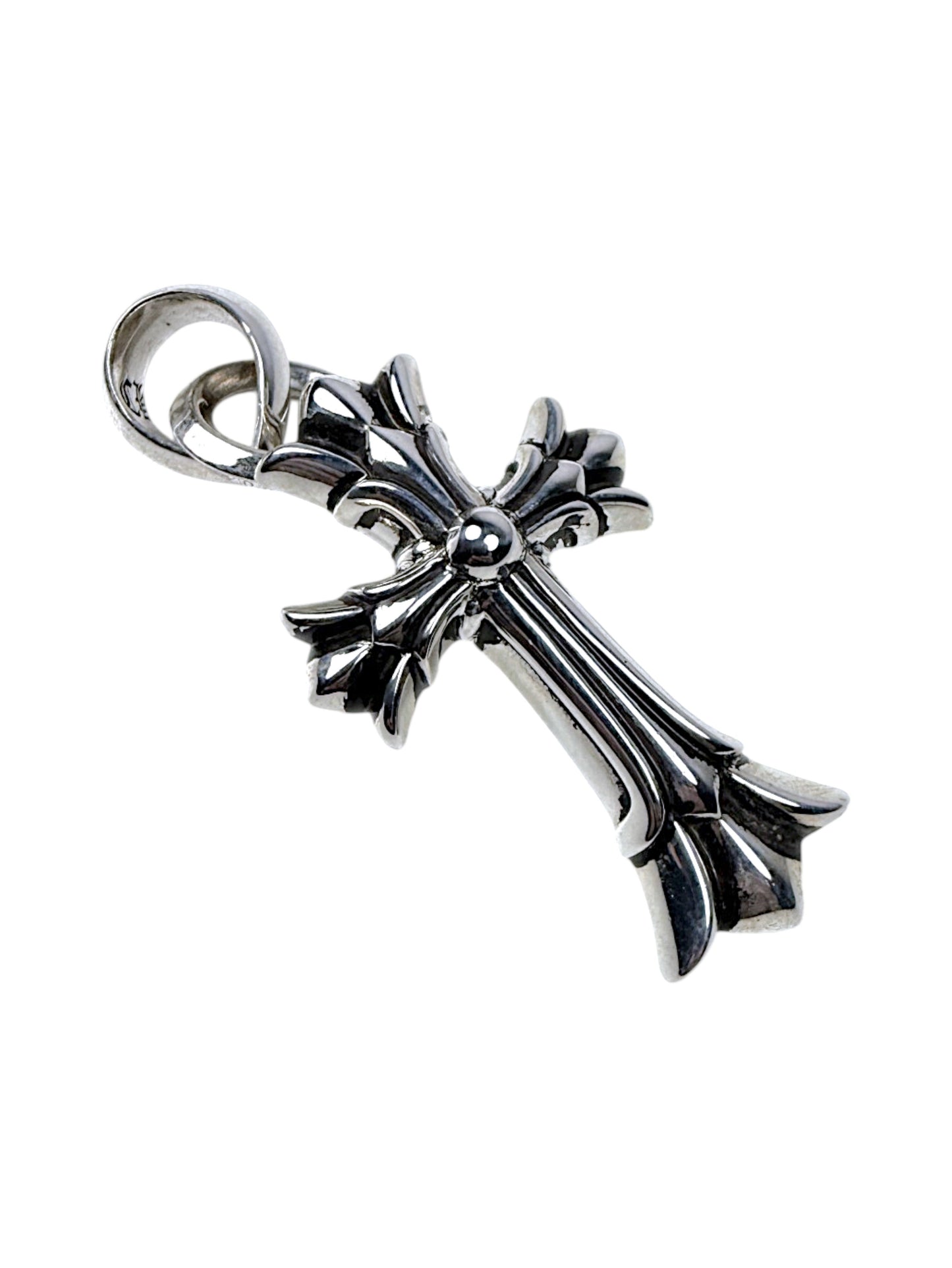 Chrome Hearts Cross Pendant Polished Sterling Silver Bale