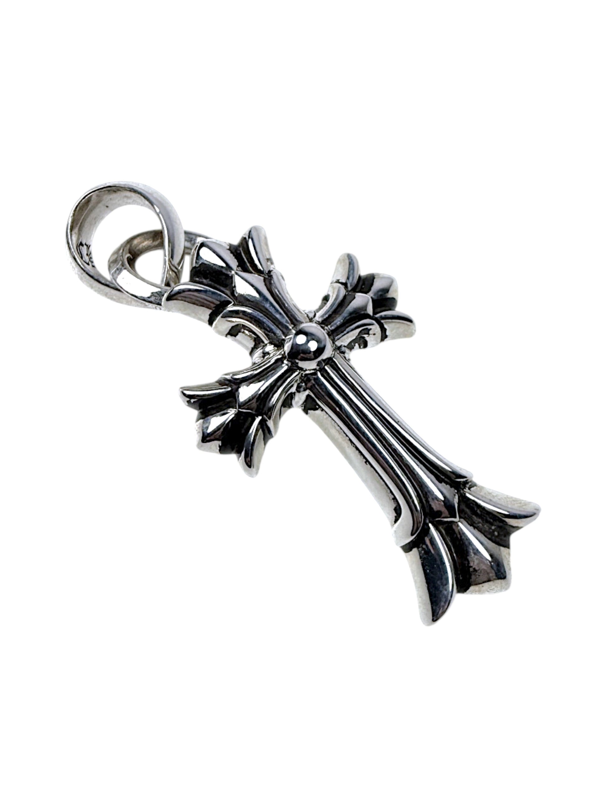 Chrome Hearts Cross Pendant Polished Sterling Silver Bale