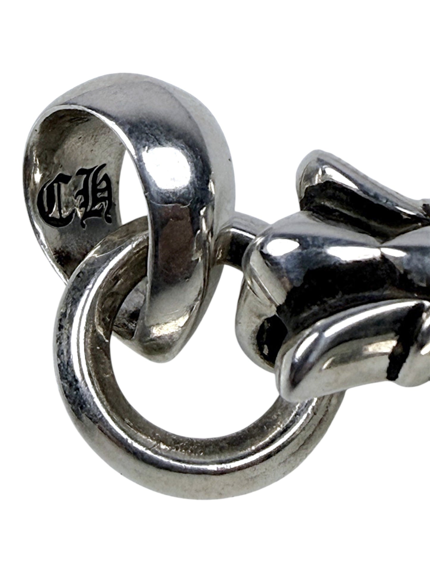 Chrome Hearts CH Stamped Silver Bale Cross Pendant