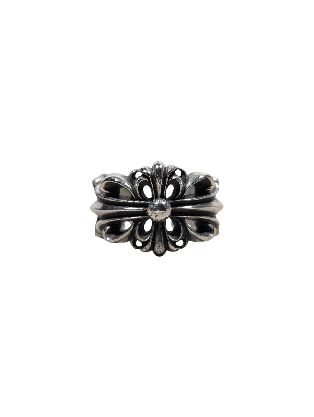 Double Floral Cross Ring