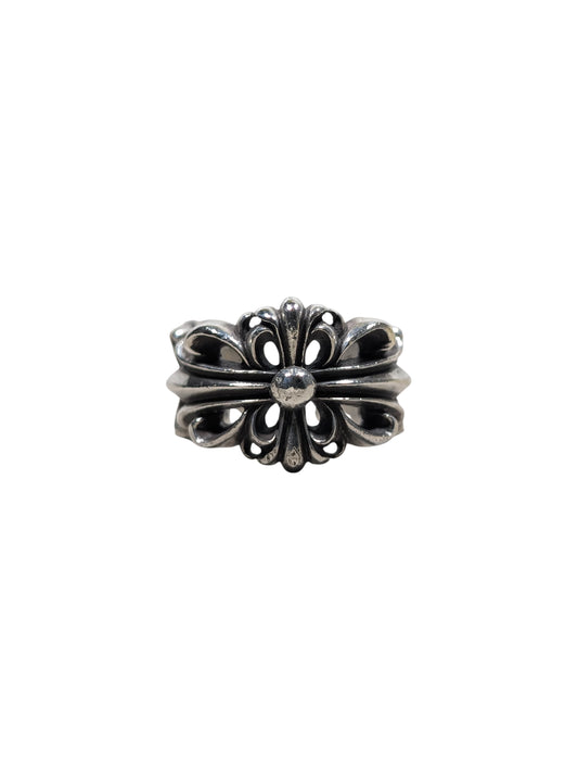 Chrome Hearts Silver Double Floral Cross Ring Authentic Rings