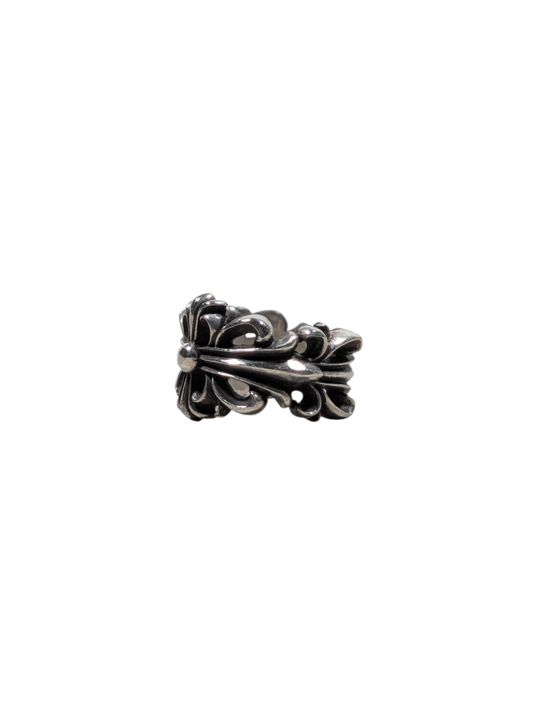 Chrome Hearts Silver Double Floral Cross Ring Verified YP Collective