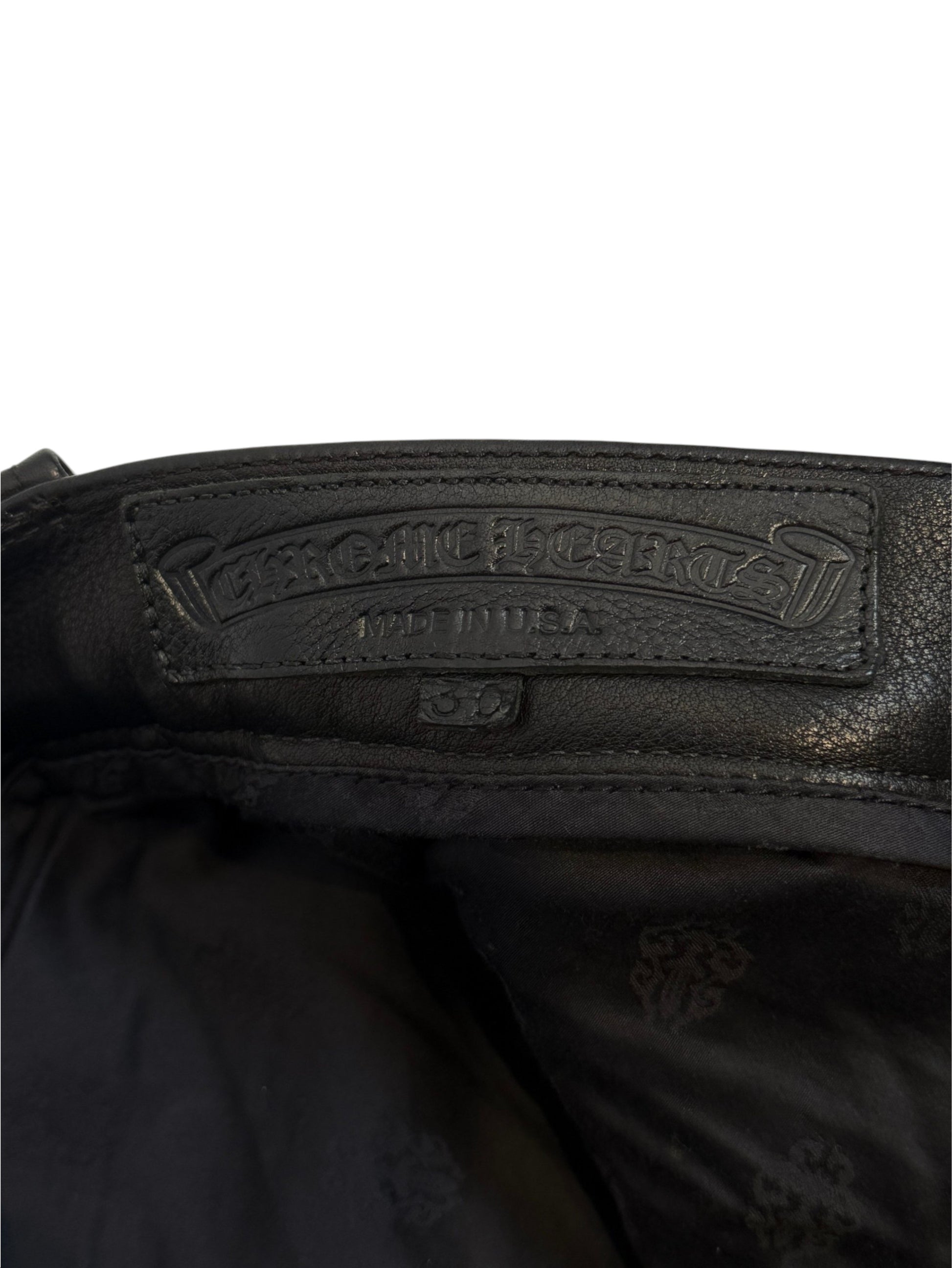 Chrome Hearts Made in USA Leather Pants Size 30 Embossed Label