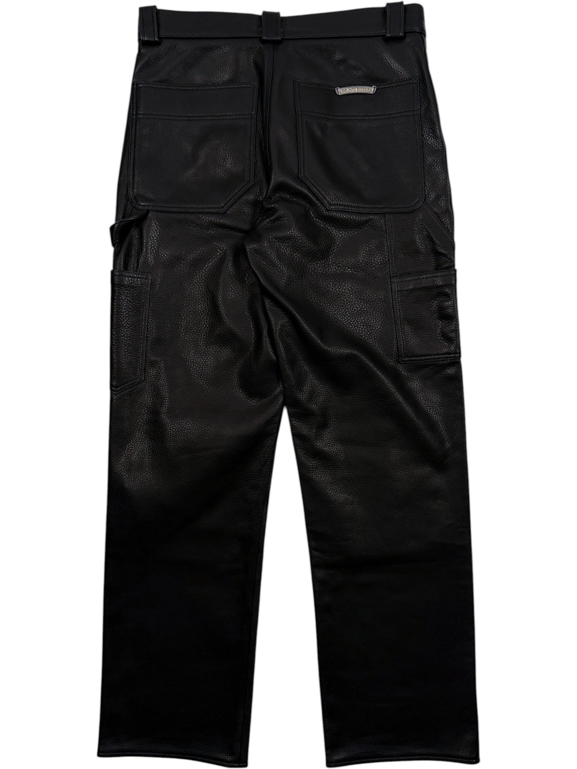 Utility Hammer Loop Black Leather Chrome Hearts Carpenter Pants