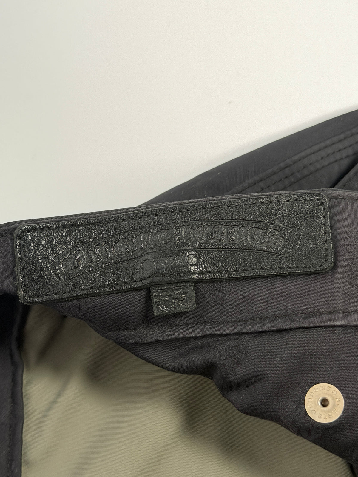 Scroll Logo Leather Patch Chrome Hearts Black Carpenter Pants