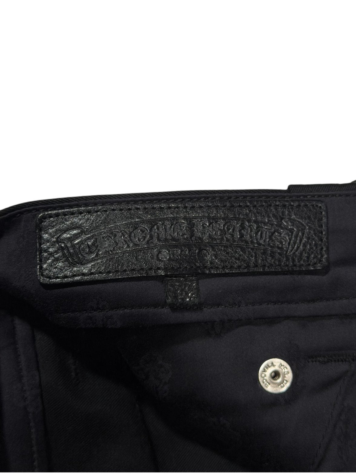 Black Cotton Shorts Chrome Hearts Waistband Logo Embroidery Size 38
