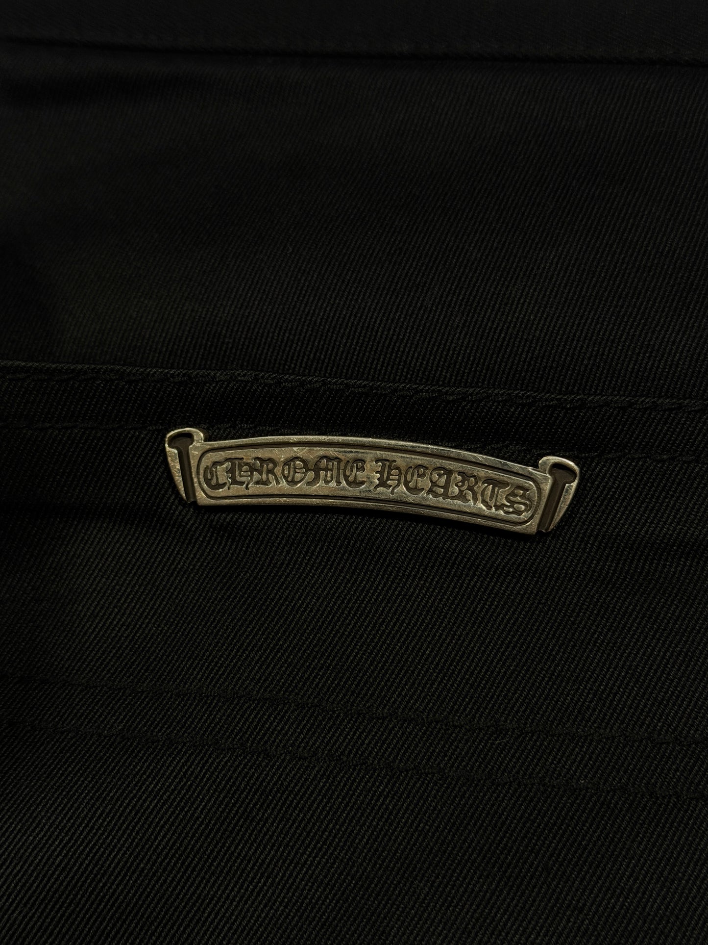 Chrome Hearts Black Cotton Carpenter Shorts Silver Hardware