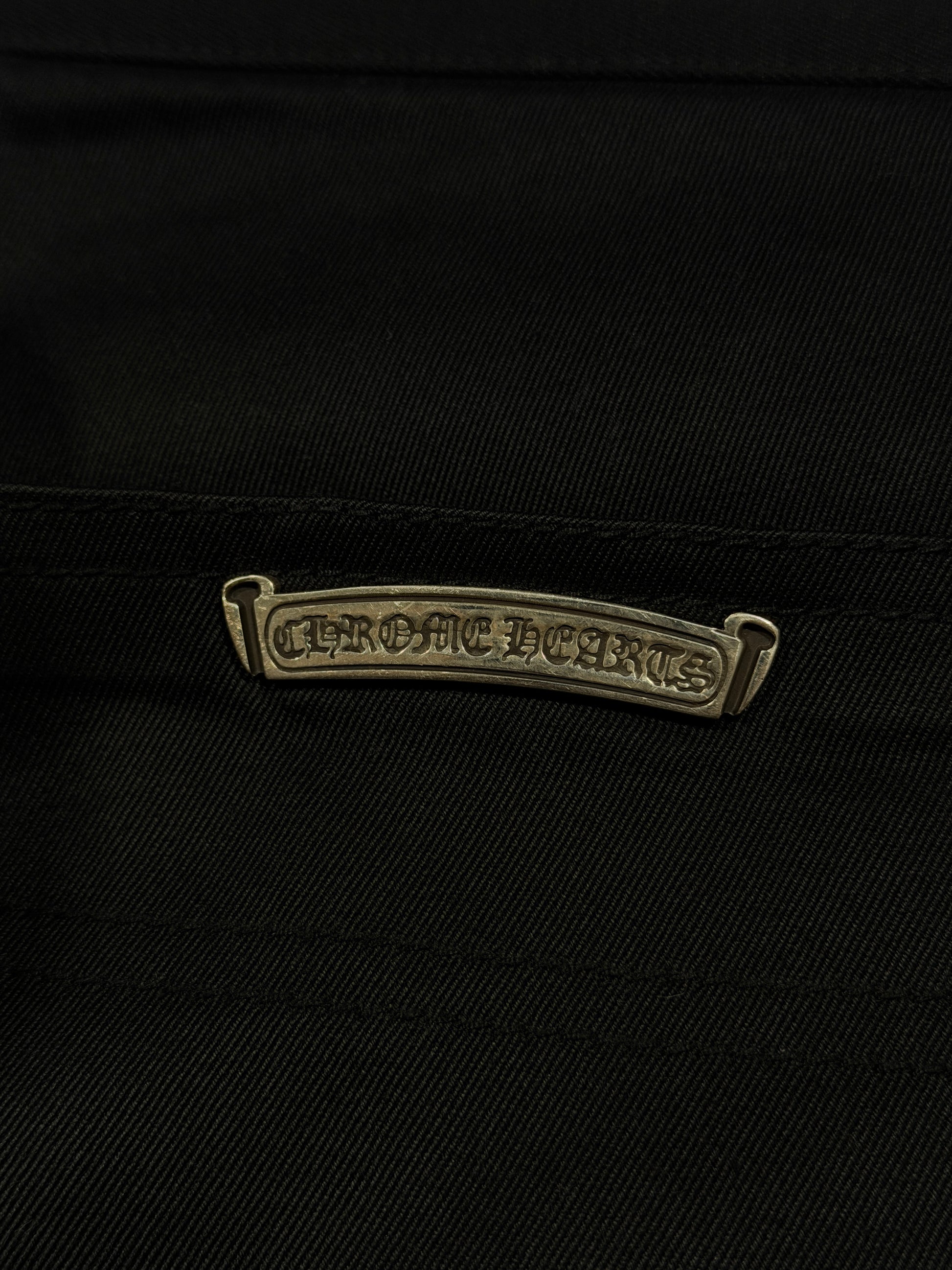 Chrome Hearts Black Cotton Carpenter Shorts Silver Hardware