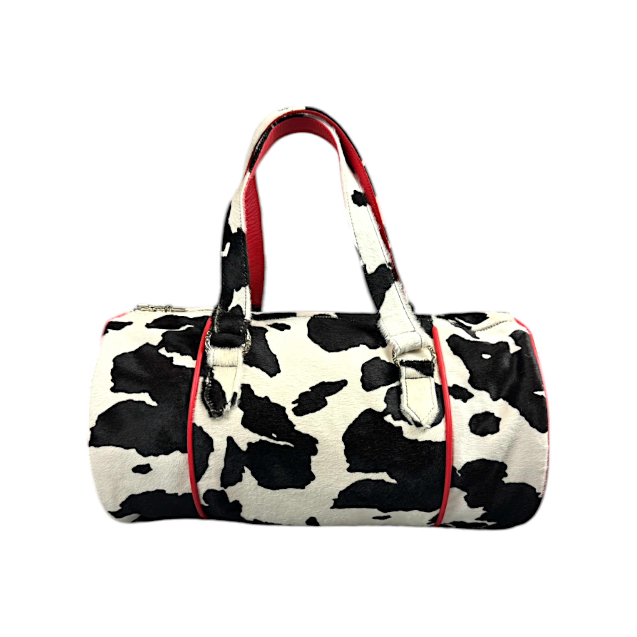 Chrome Hearts Cow Fur Triple Cross Boston Duffle Bag Sterling Silver Hardware