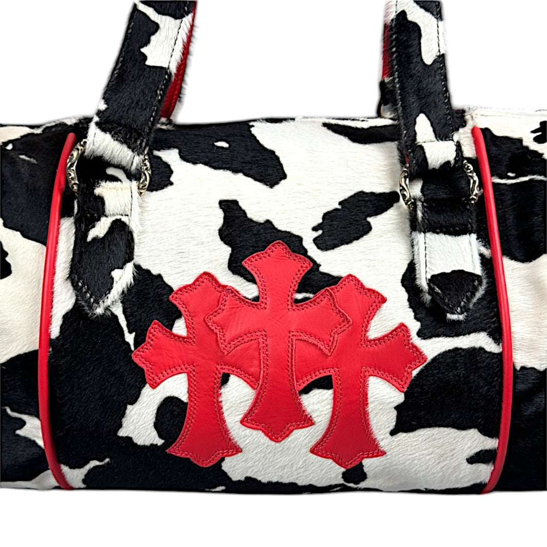 Chrome Hearts Cow Fur Triple Cross Boston Duffle Bag Archival
