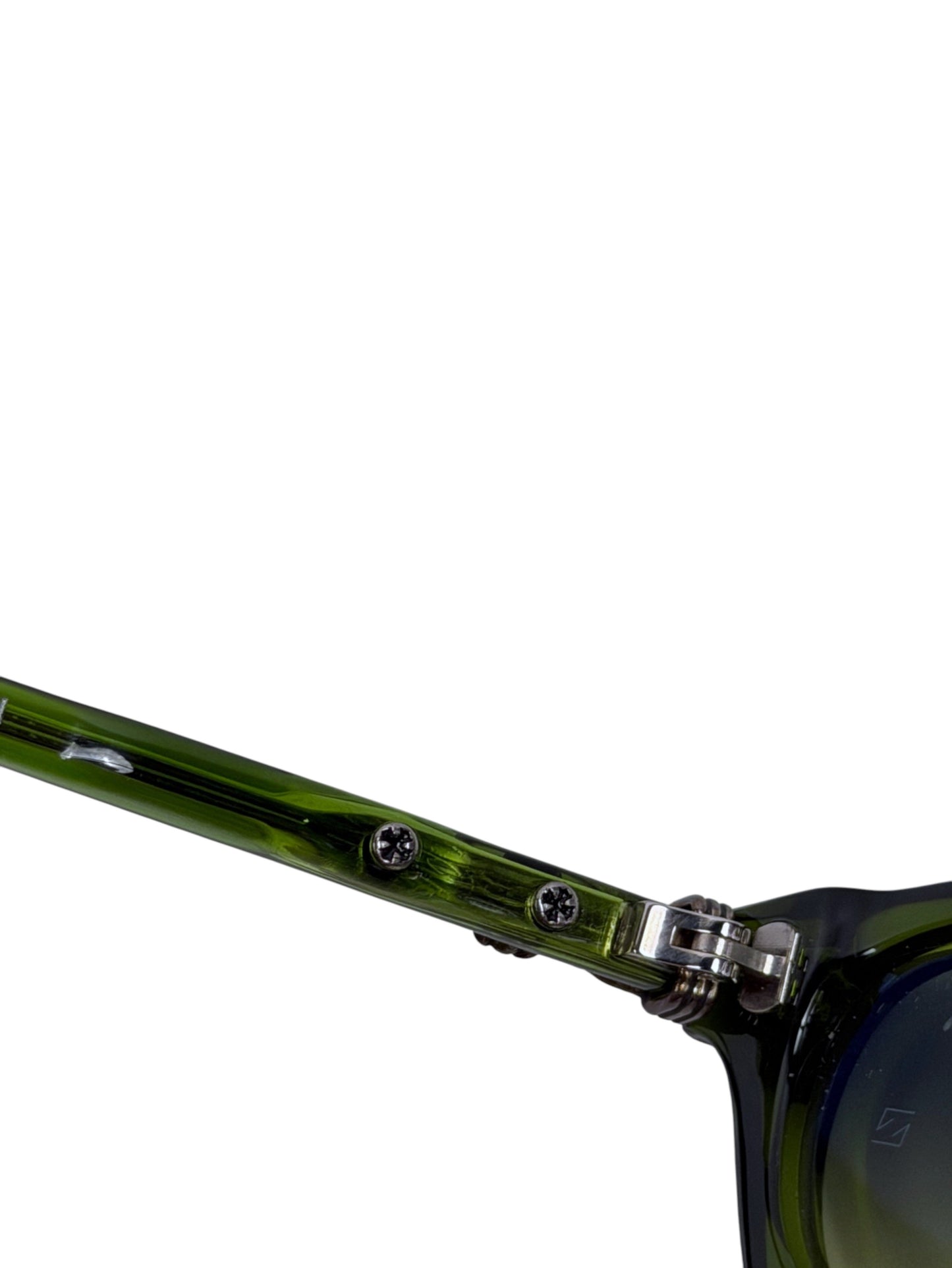 Chrome Hearts EST 1988 Green Acetate Sunglasses Sterling Silver Hinge