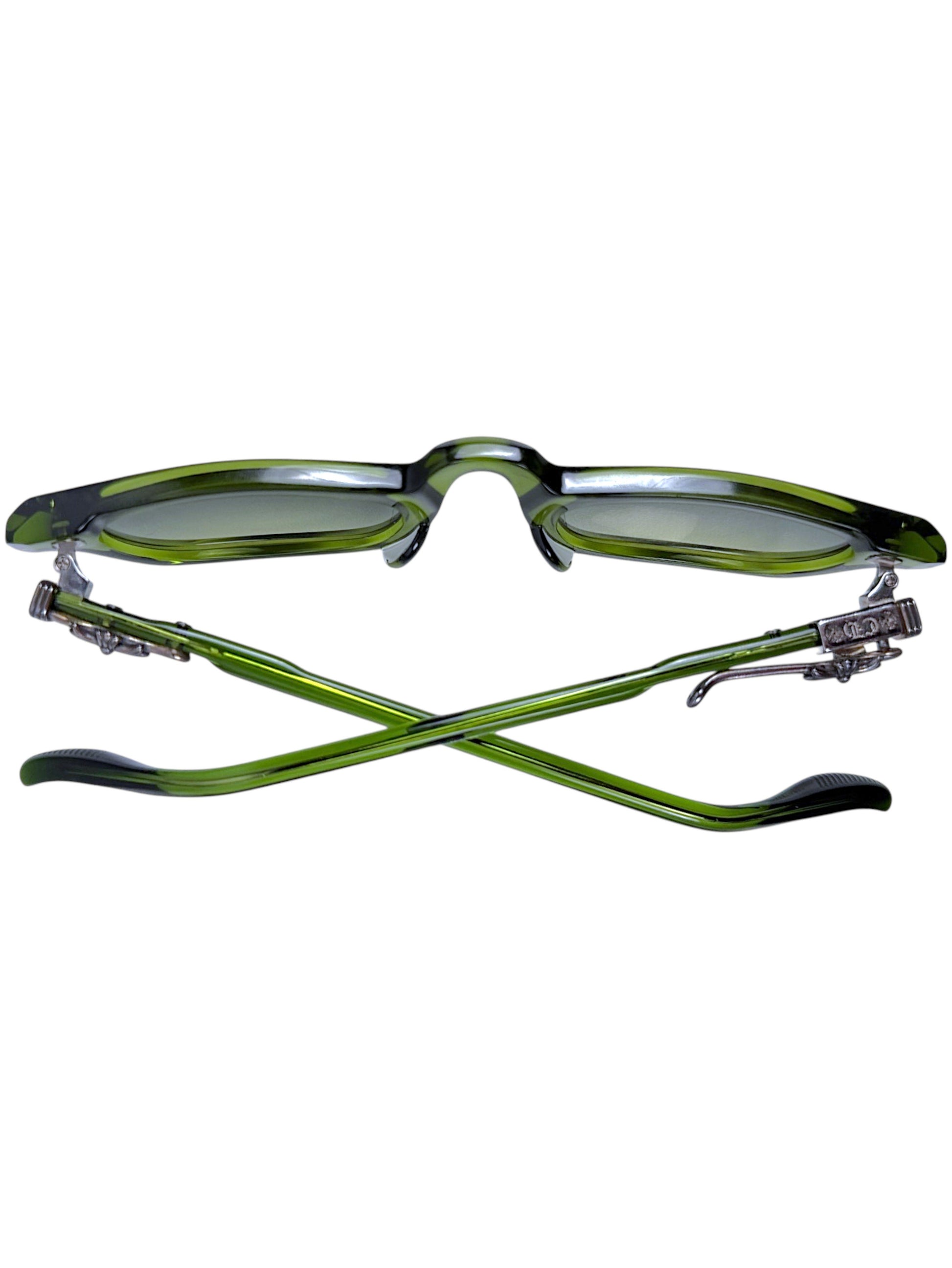 Chrome Hearts Green Gradient Lens Sunglasses Sterling Silver
