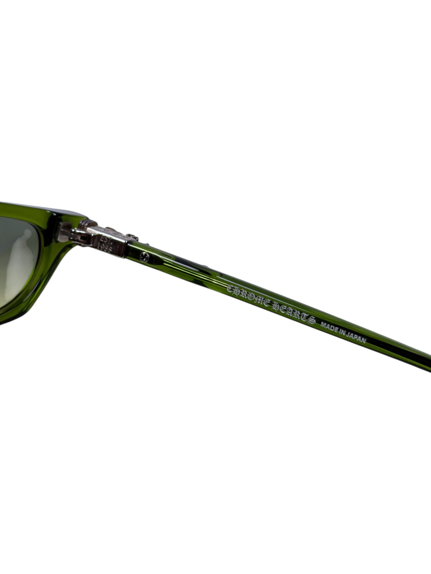 Chrome Hearts Made in Japan Green Acetate Sunglasses Silver Cross