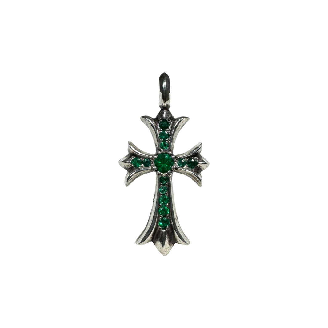 Emerald Tiny Cross Pendant