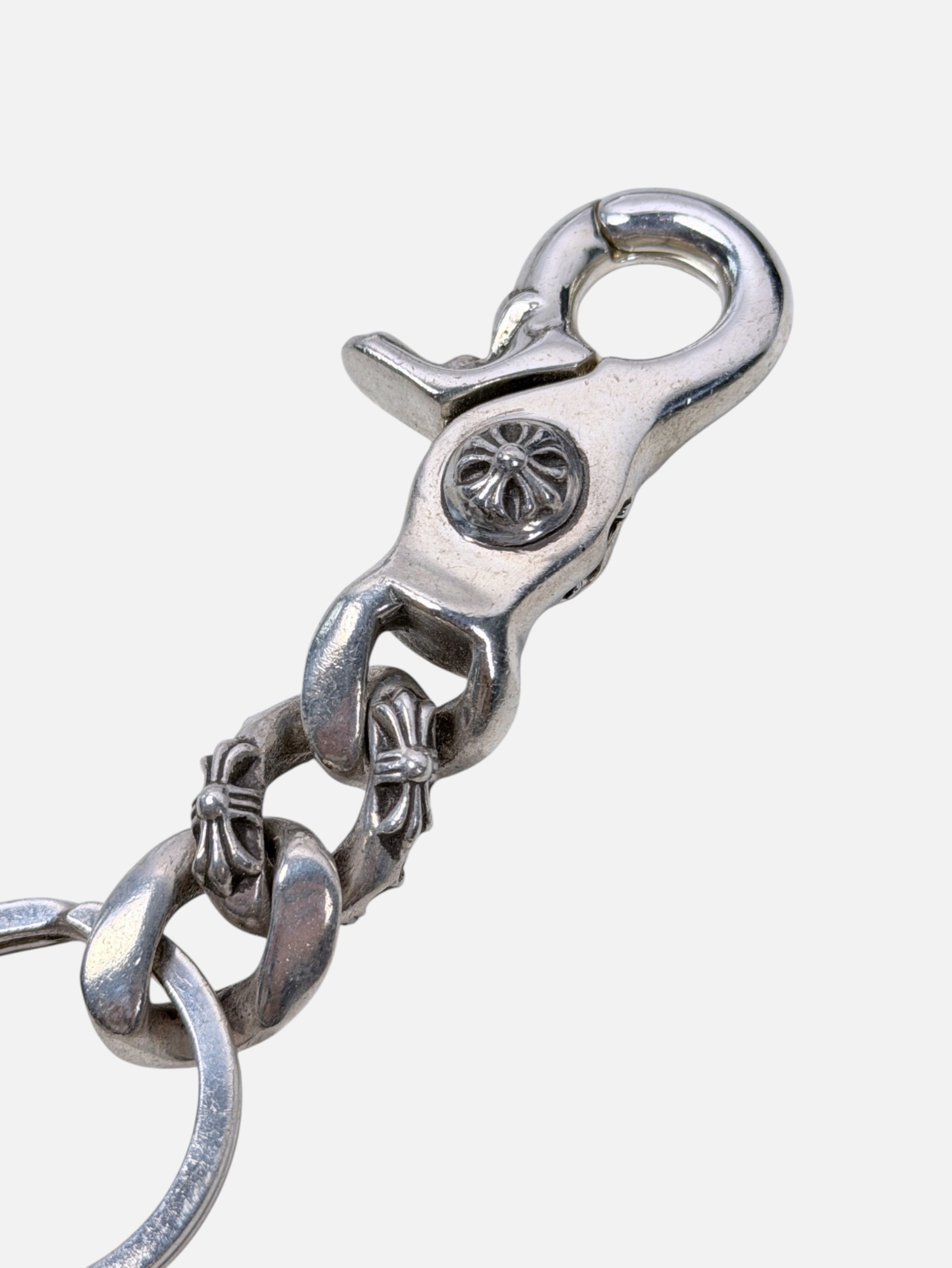 Silver Clip Keychain Chrome Hearts CH Plus Cross Fancy Links