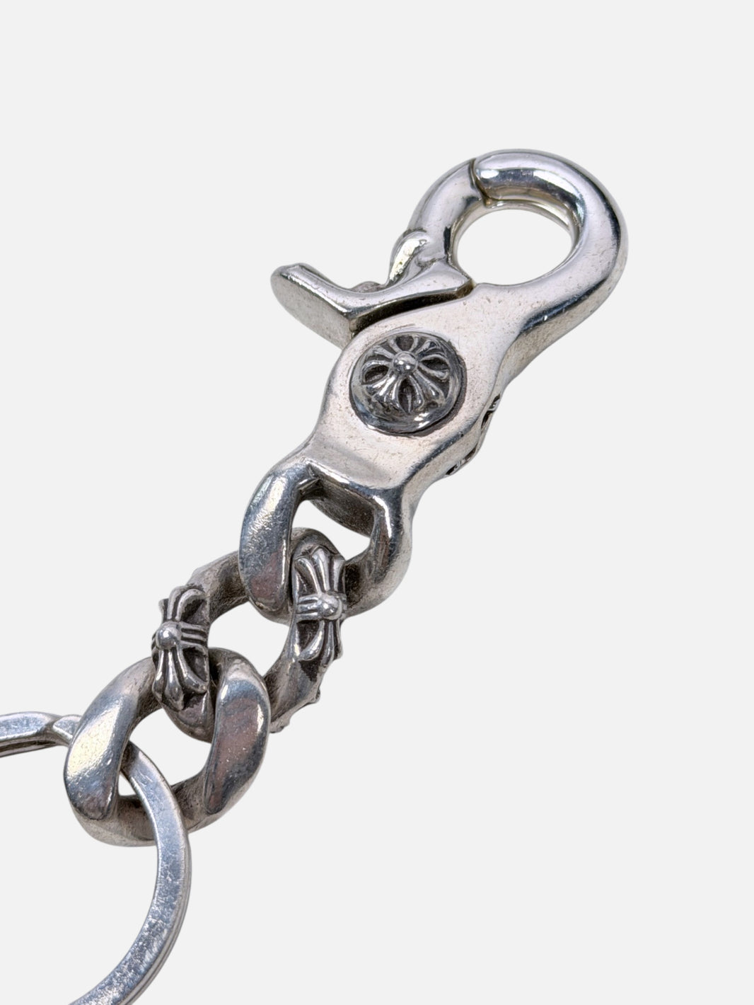 Silver Clip Keychain Chrome Hearts CH Plus Cross Fancy Links