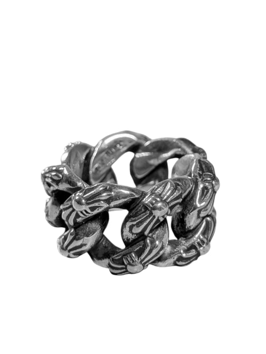 Chrome Hearts Silver Extra Fancy Link Ring Authentic Rings