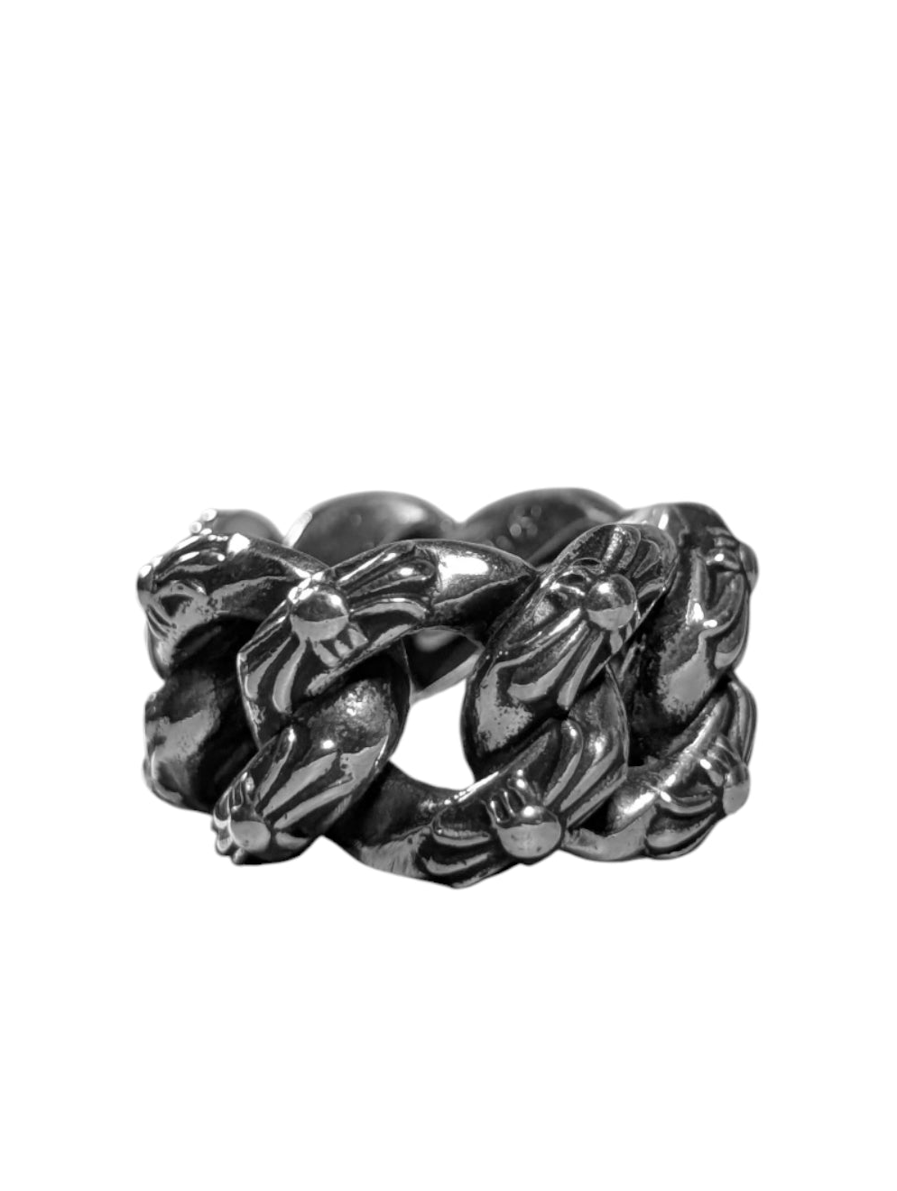 Chrome Hearts Silver Extra Fancy Link Ring Sterling Silver Hardware