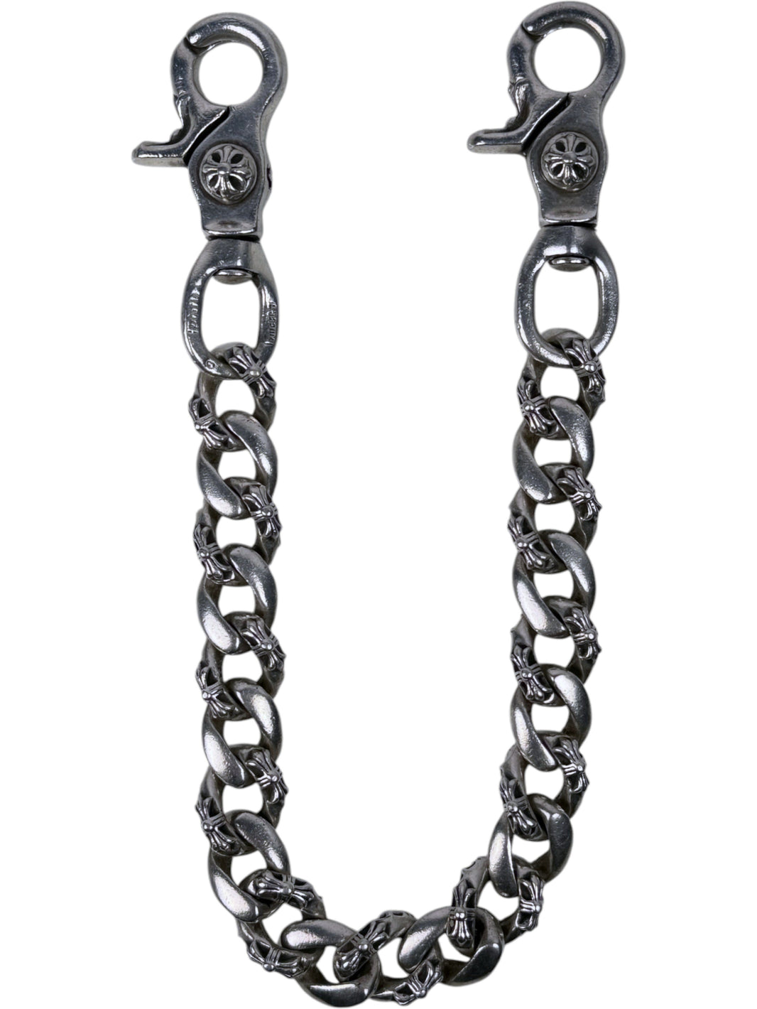 Chrome Hearts Fancy Link Wallet Chain .925 Sterling Silver Double Clasp