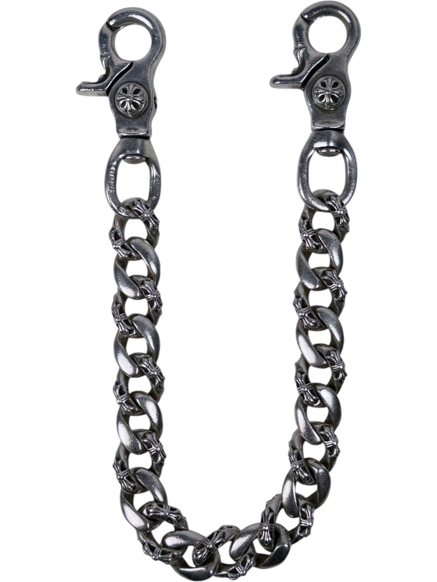 Chrome Hearts Fancy Link Wallet Chain .925 Sterling Silver Double Clasp