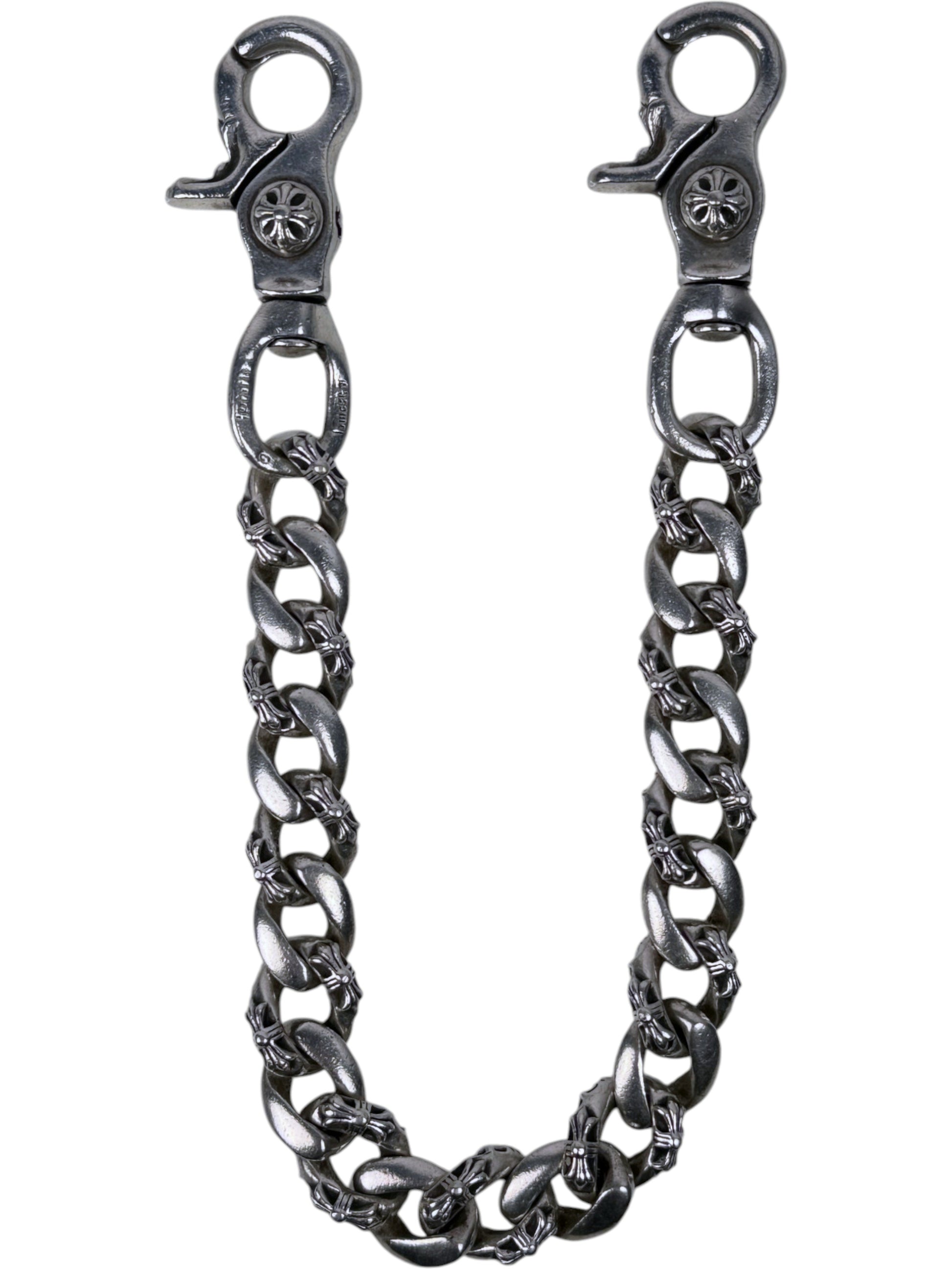 Chrome Hearts Fancy Link Wallet Chain .925 Sterling Silver Double Clasp