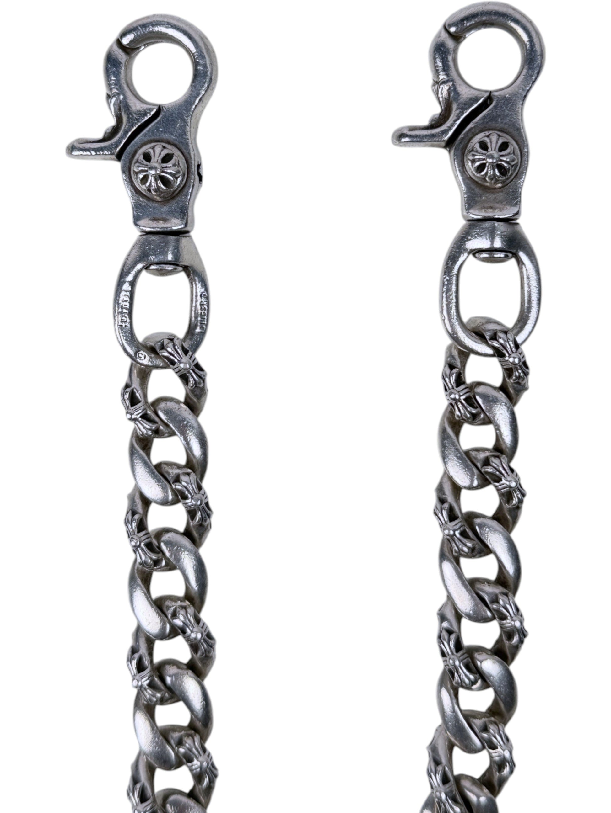 Sterling Silver Chrome Hearts Wallet Chain Fancy Cross Links