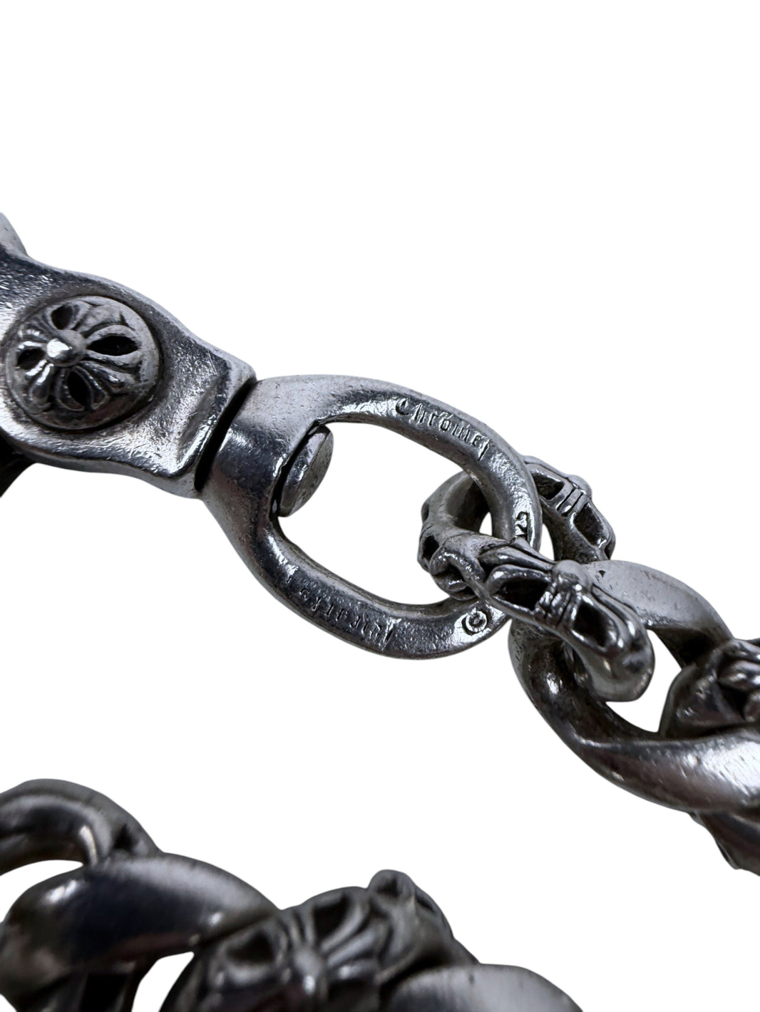 Chrome Hearts Cross Ball Wallet Chain Sterling Silver Links