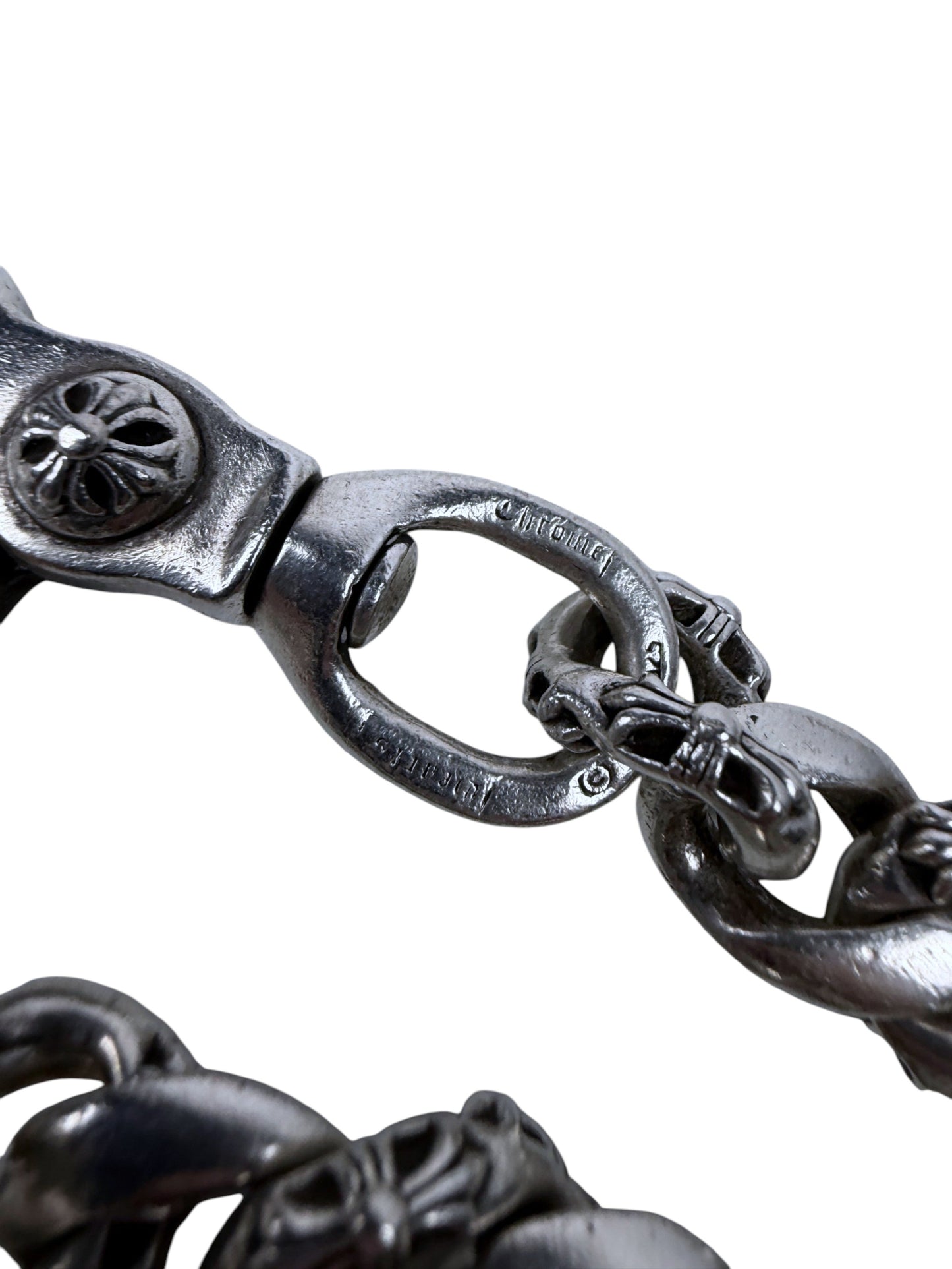 Chrome Hearts Cross Ball Wallet Chain Sterling Silver Links