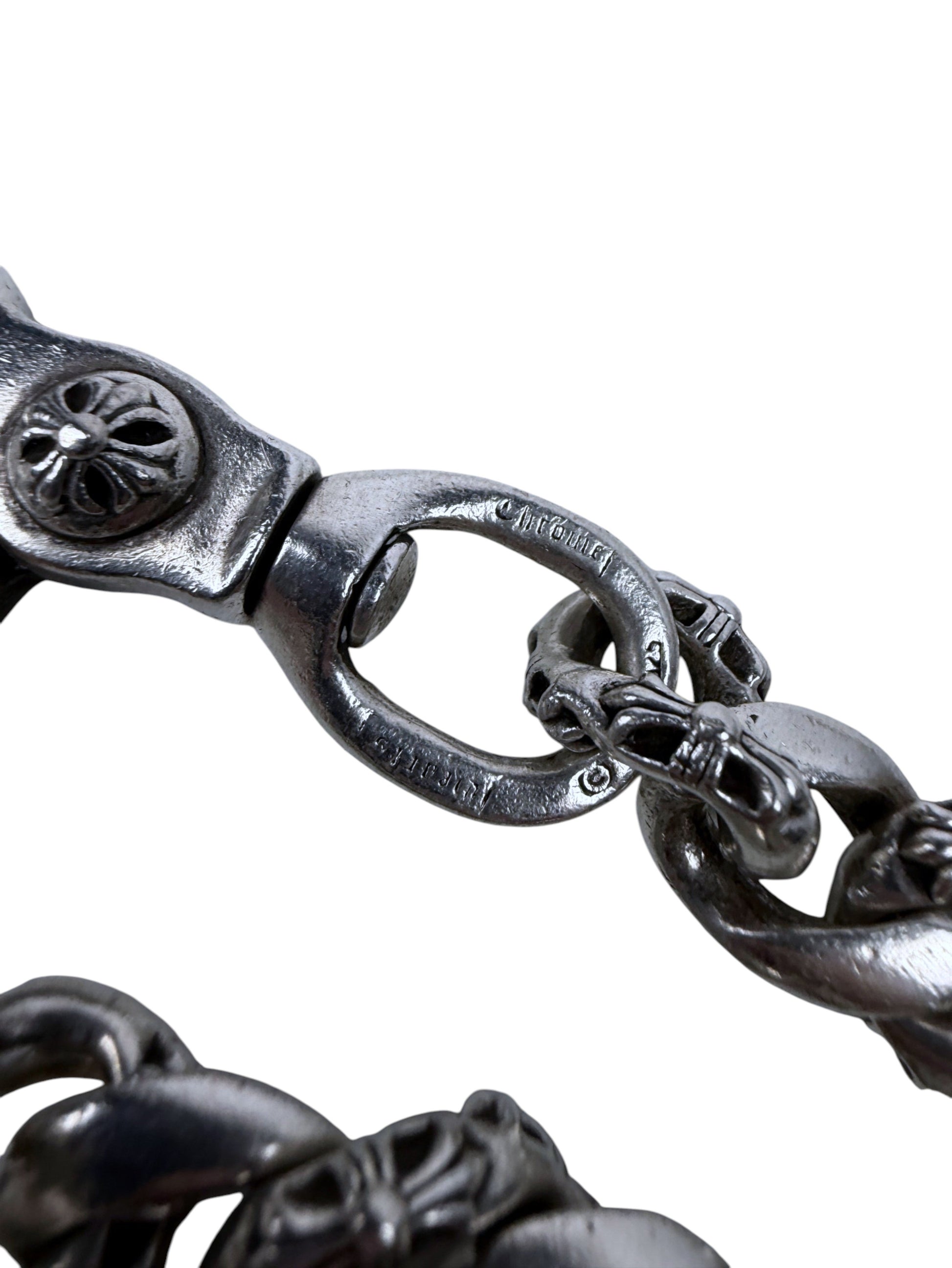 Chrome Hearts Cross Ball Wallet Chain Sterling Silver Links