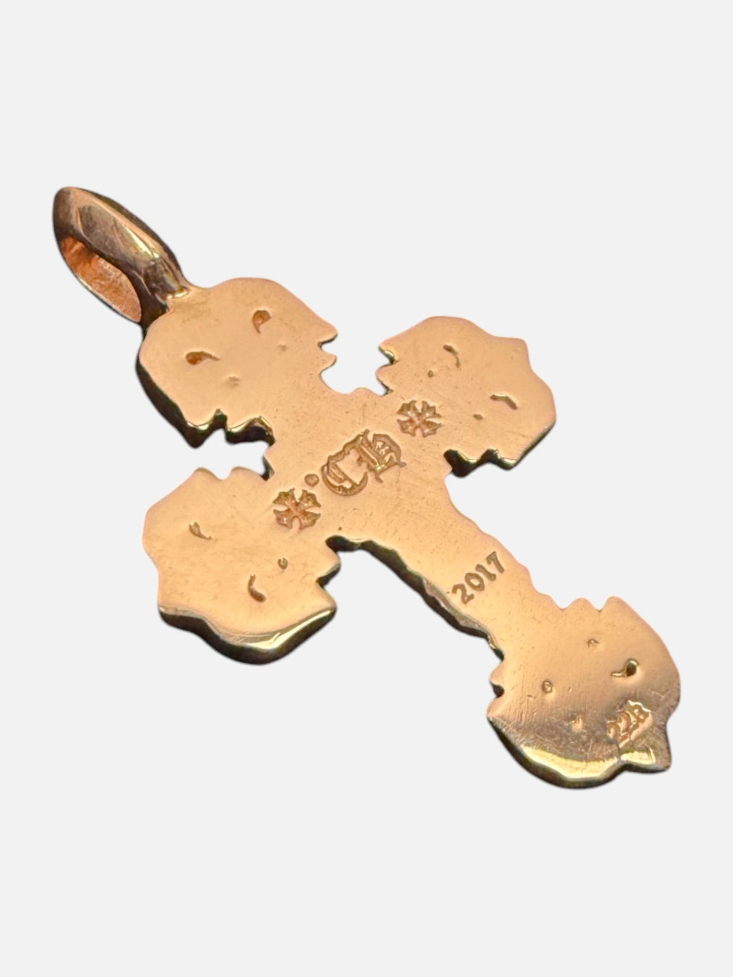 Filigree Cross Gold Pendant by Chrome Hearts Pyramid Stud Center