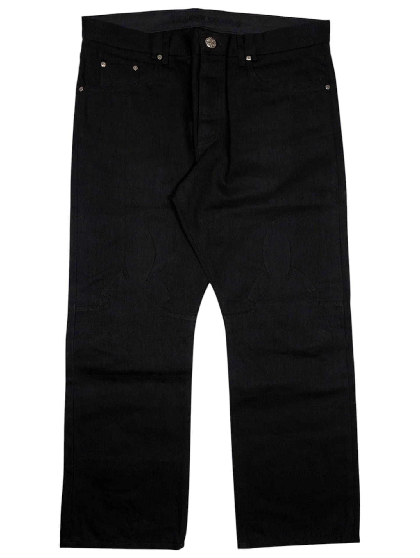 Fleur Knee Selvedge Jeans Black