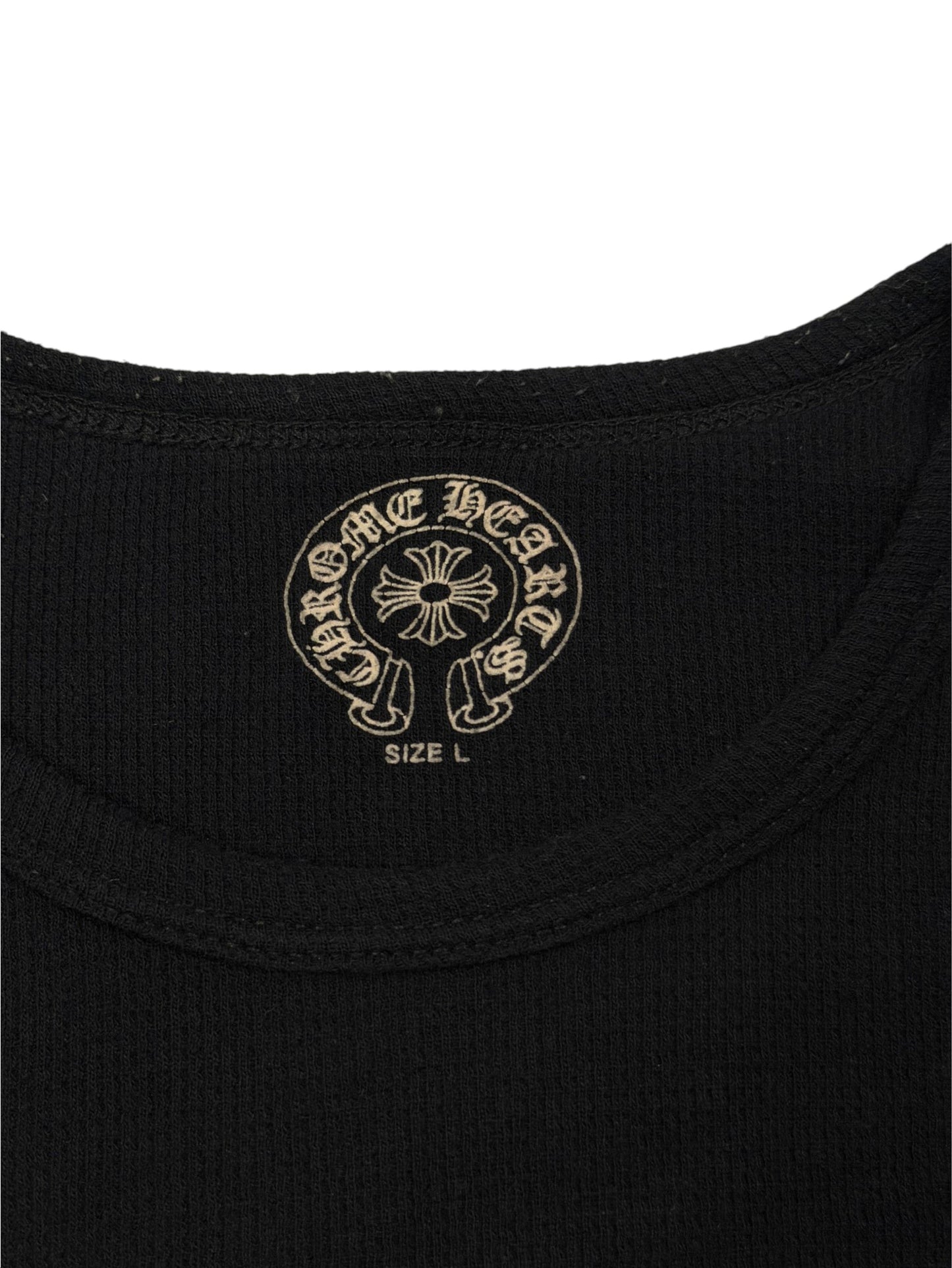 Chrome Hearts Horseshoe Logo Neck Print Black Thermal Size L