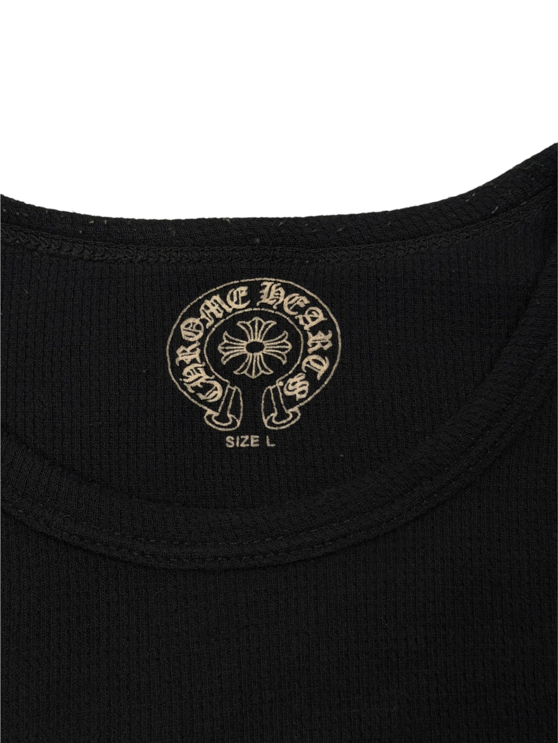 Chrome Hearts Horseshoe Logo Neck Print Black Thermal Size L