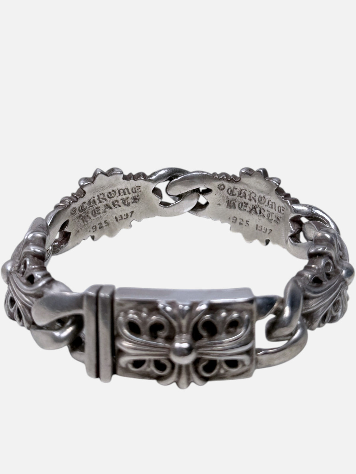 CH Floral Keeper Bracelet Heavyweight Sterling Silver Links