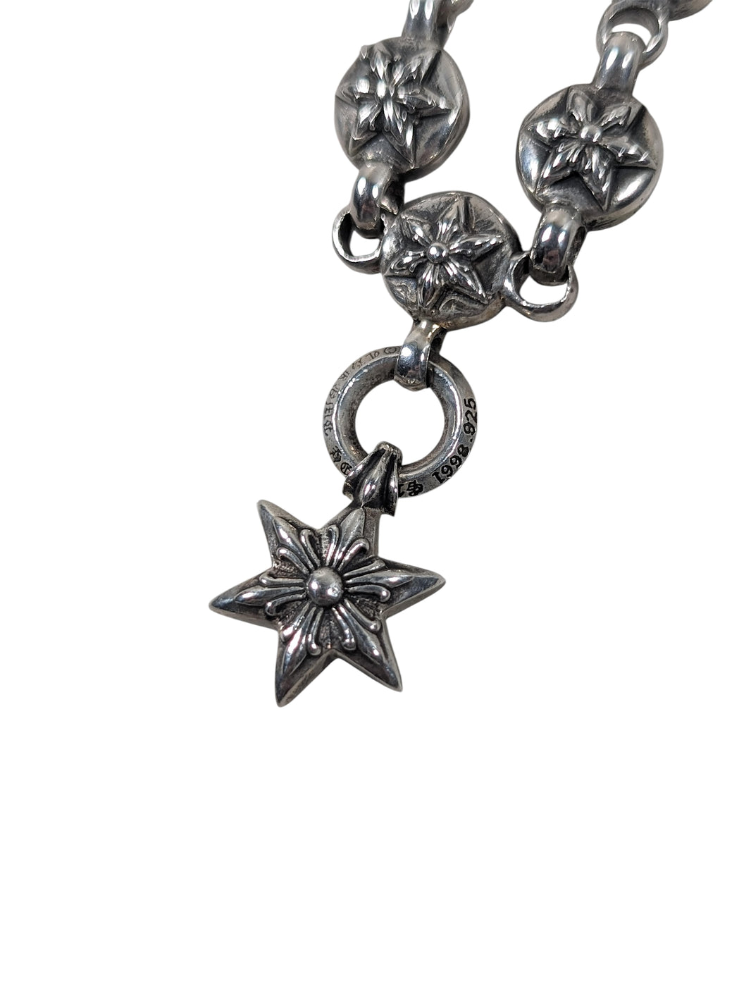 Chrome Hearts CH Starball Keychain Sterling Silver Hardware