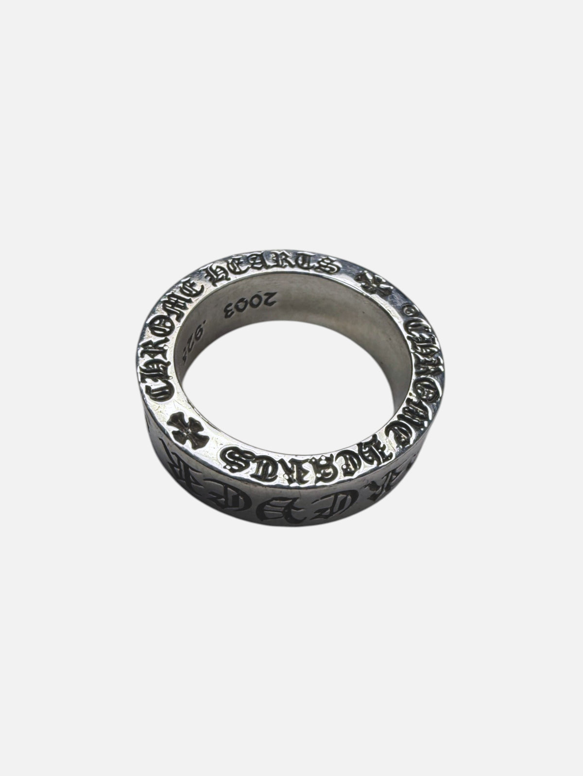 CH Plus Cross Motifs on Chrome Hearts Forever Spacer Ring Silver