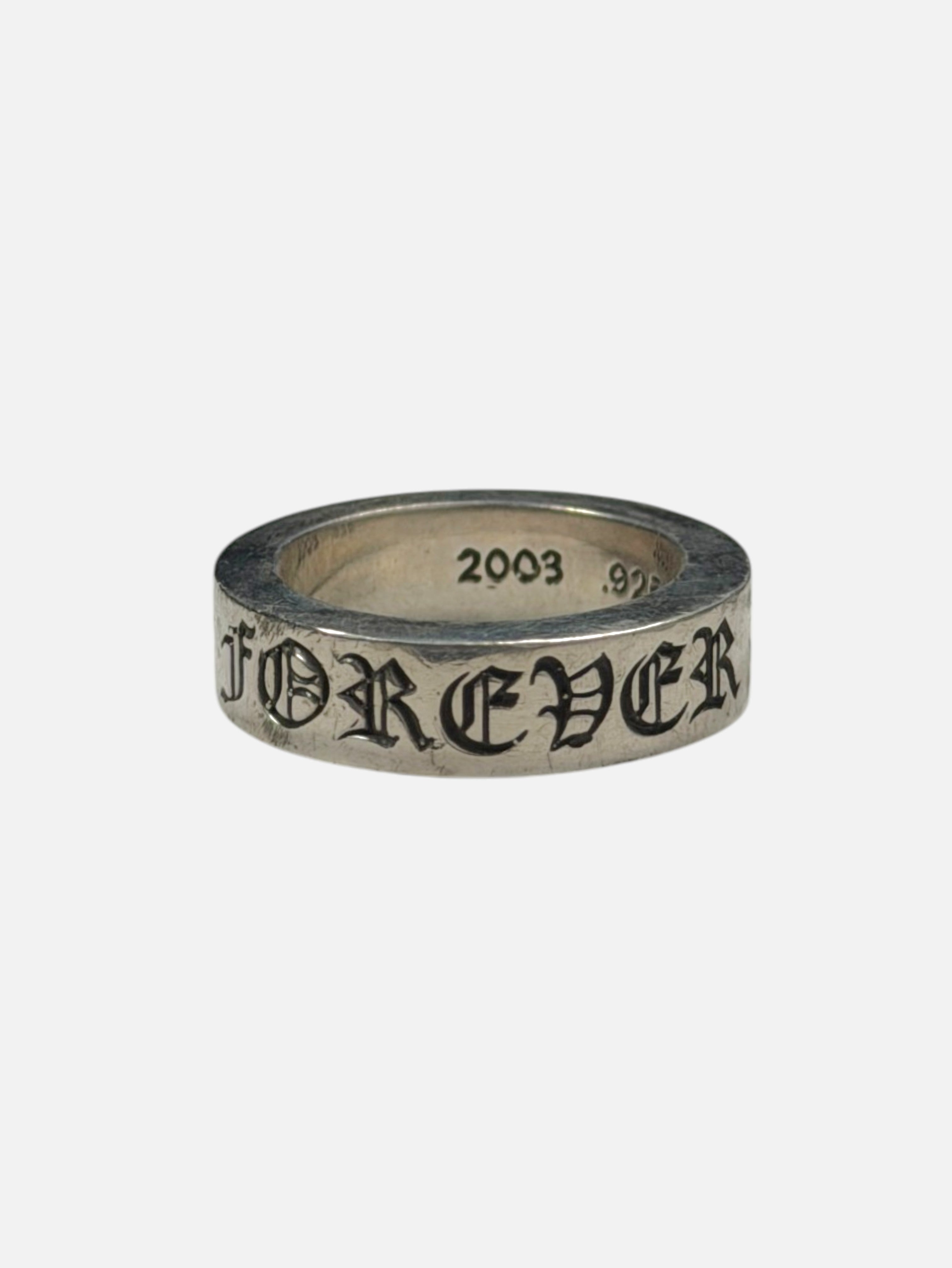Forever Script Lettering Chrome Hearts 6mm Spacer Ring