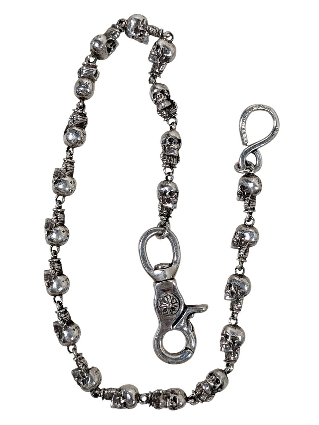 Chrome Hearts Foti Delphino Mini Skull Wallet Chain Sterling Silver Hardware