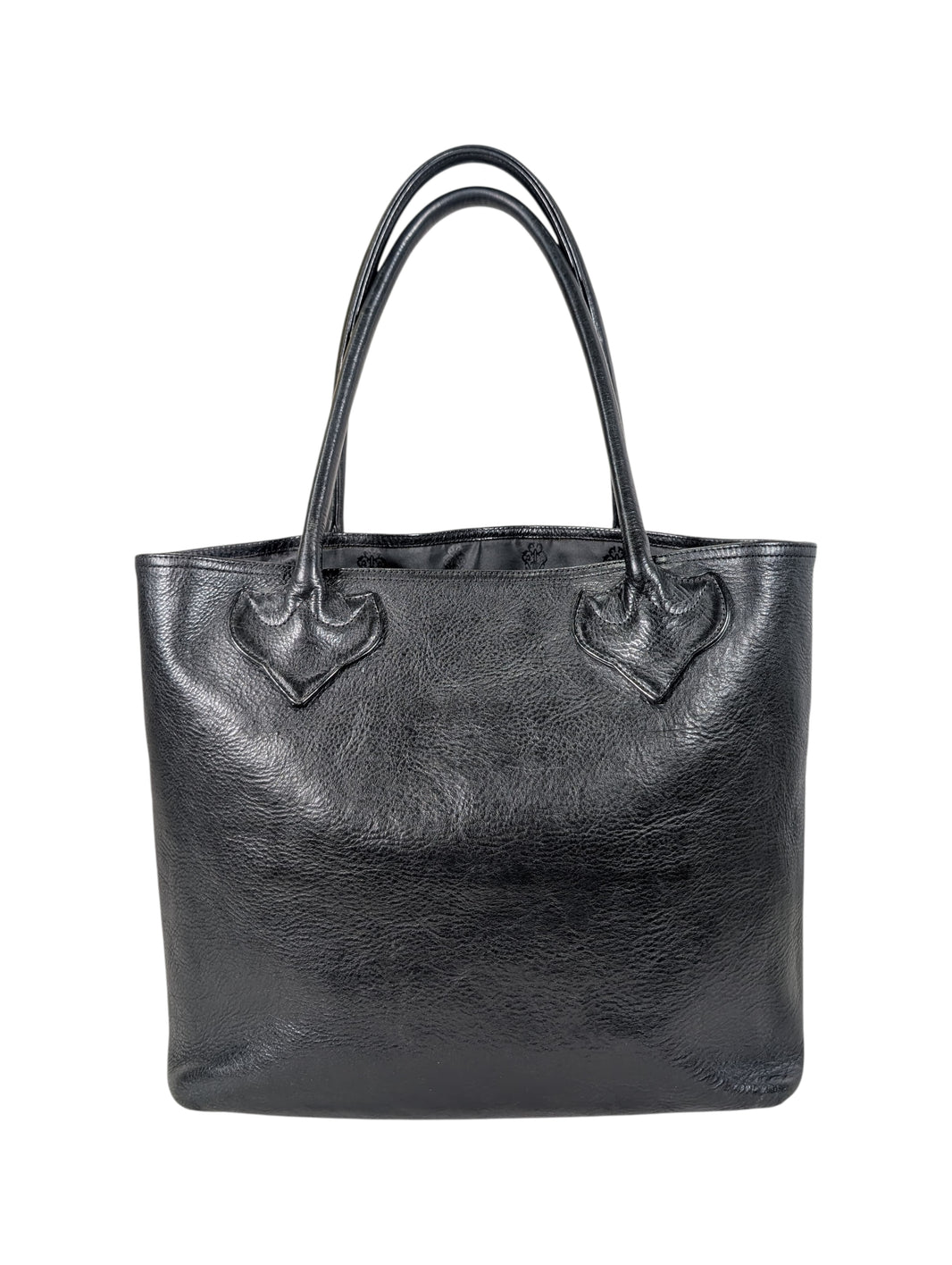 Chrome Hearts FS Tote Leather Cross Patch Black Quilted Bag Sterling Silver Hardware