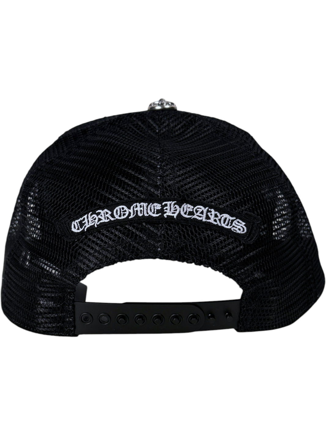 Chrome Hearts Embroidered Mesh Snapback Trucker Hat Black