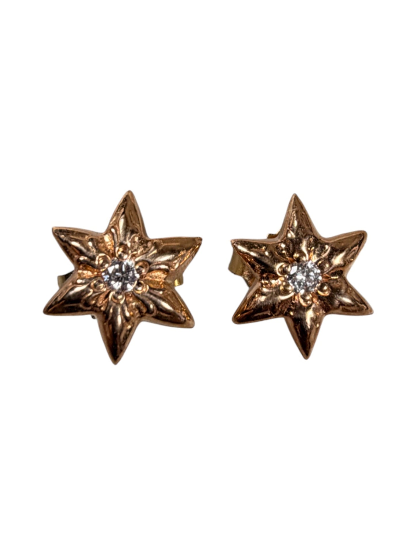 Chrome Hearts 22k Gold Star Diamond Earrings Authentic Earrings