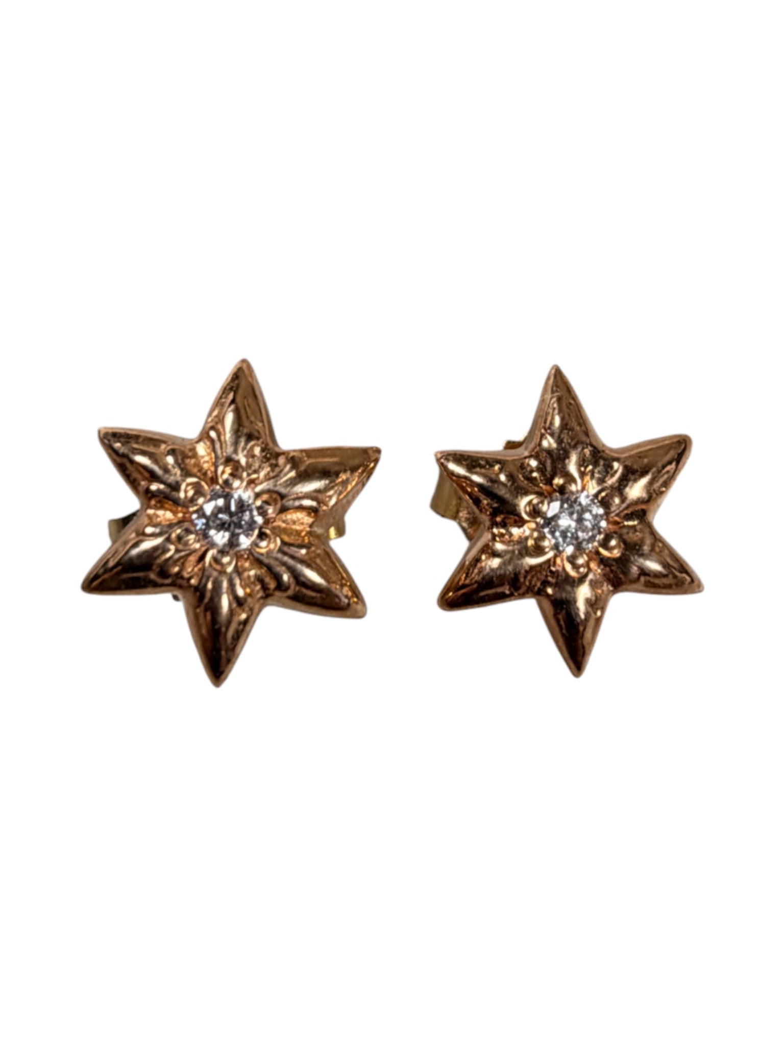 Chrome Hearts 22k Gold Star Diamond Earrings Authentic Earrings
