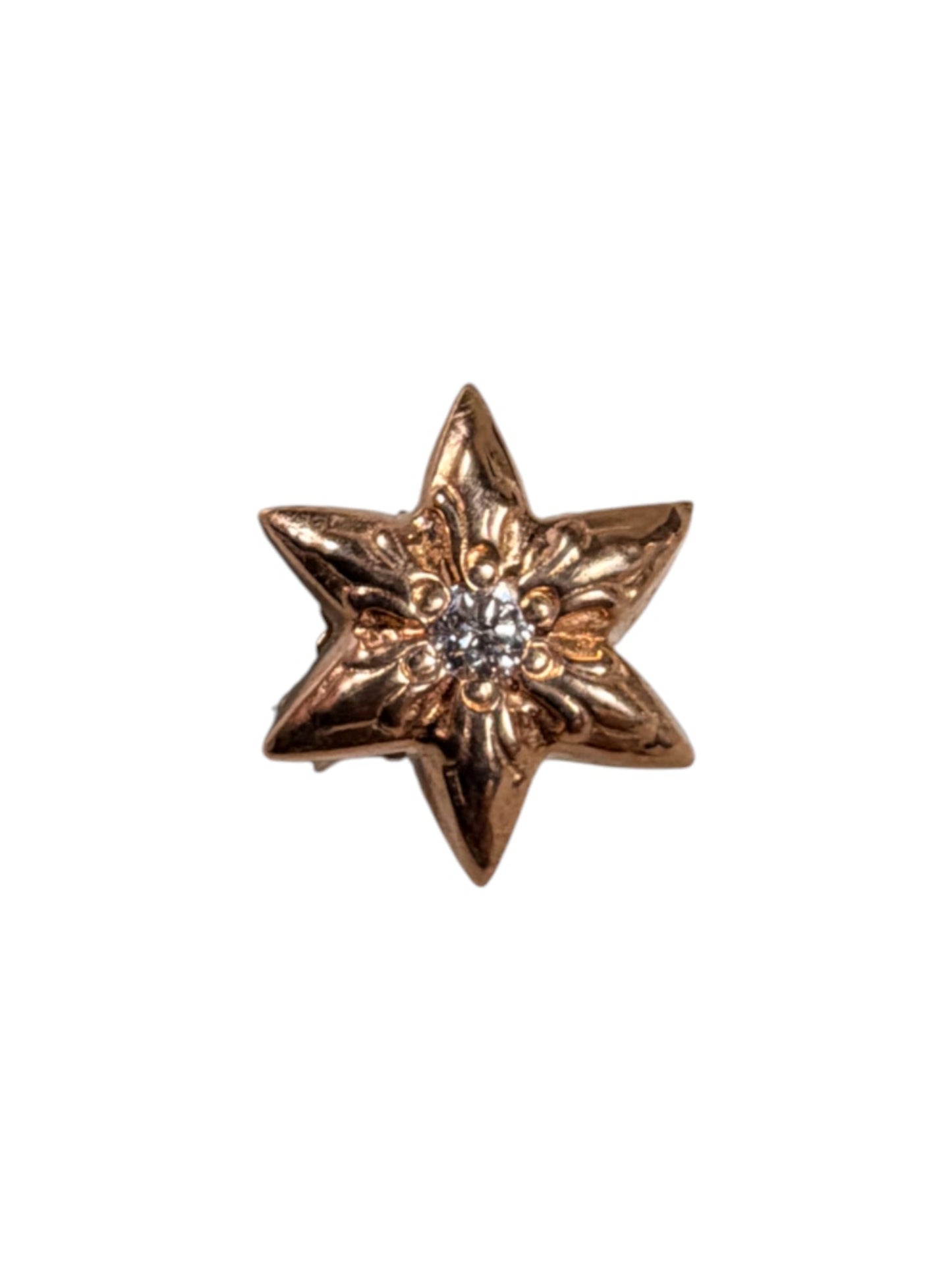 Chrome Hearts 22k Gold Star Diamond Earrings Sterling Silver Hardware