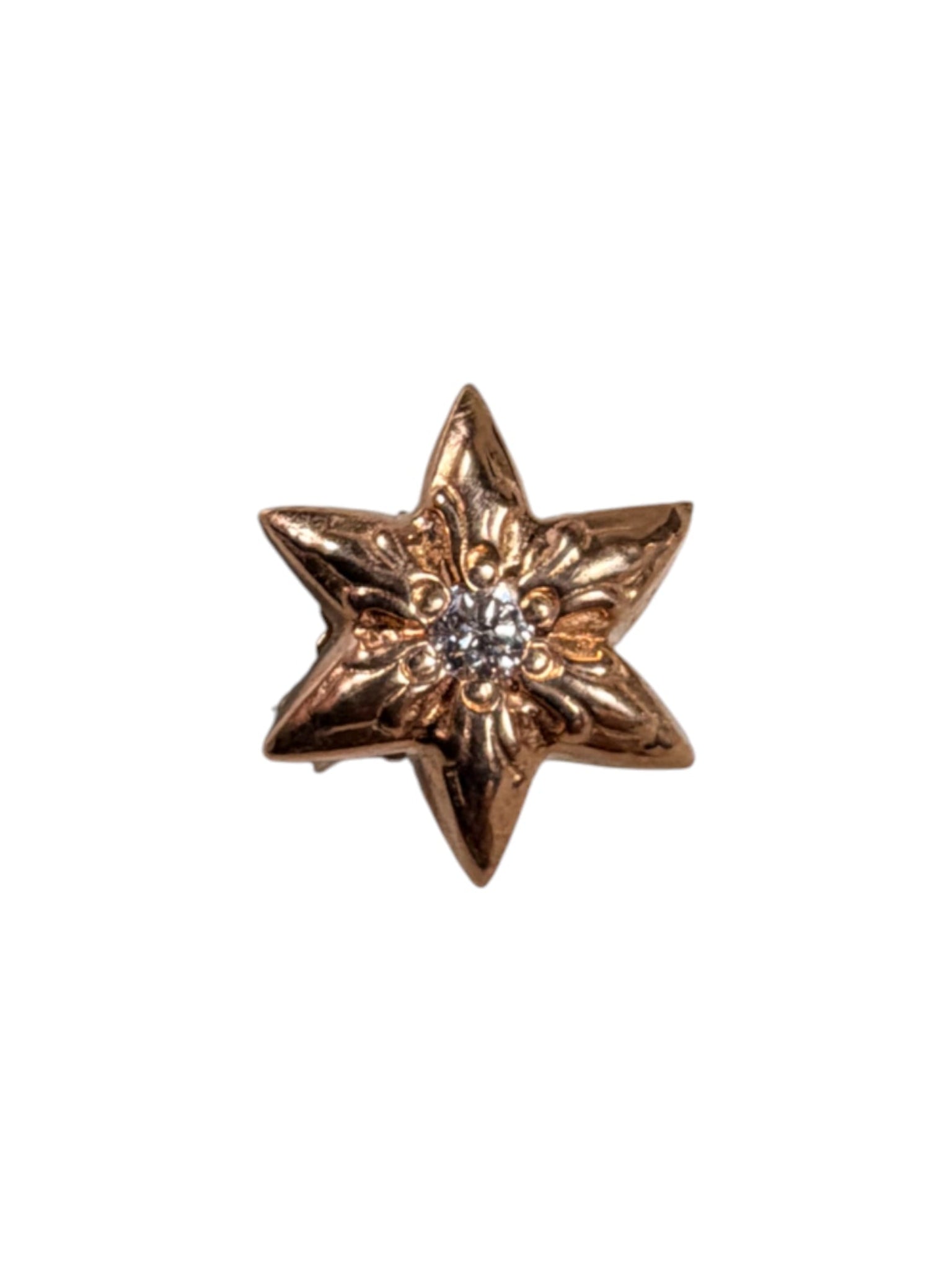 Chrome Hearts 22k Gold Star Diamond Earrings Sterling Silver Hardware