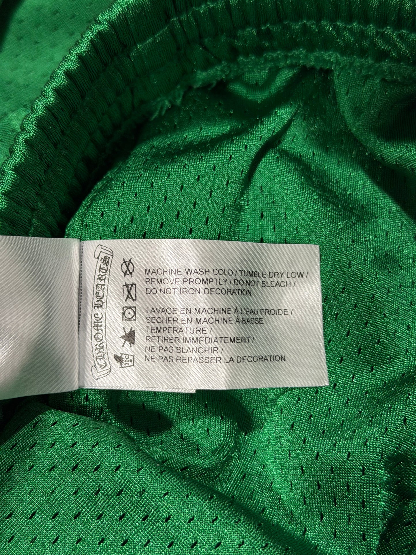 CH Green Mesh Shorts Script Logo