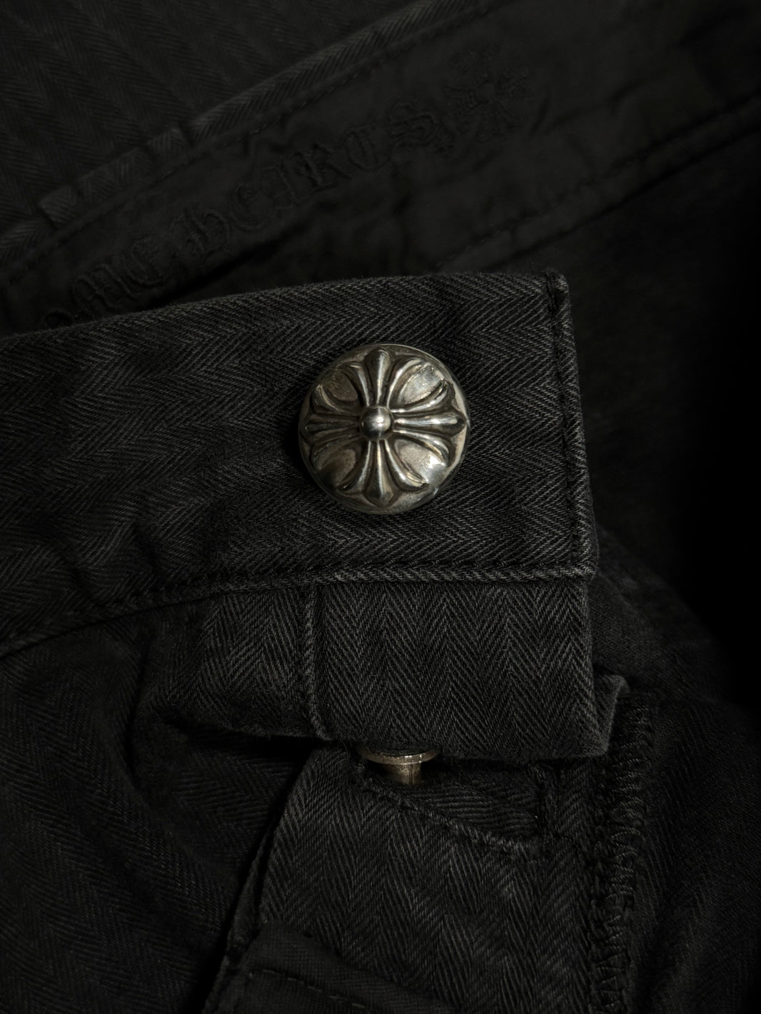 Chrome Hearts Herringbone Carpenter Pants Grey Archival