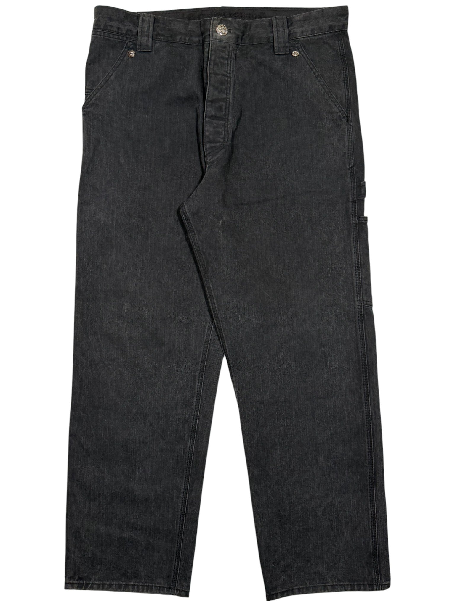 Chrome Hearts Carpenter Pants Herringbone Cotton Grey