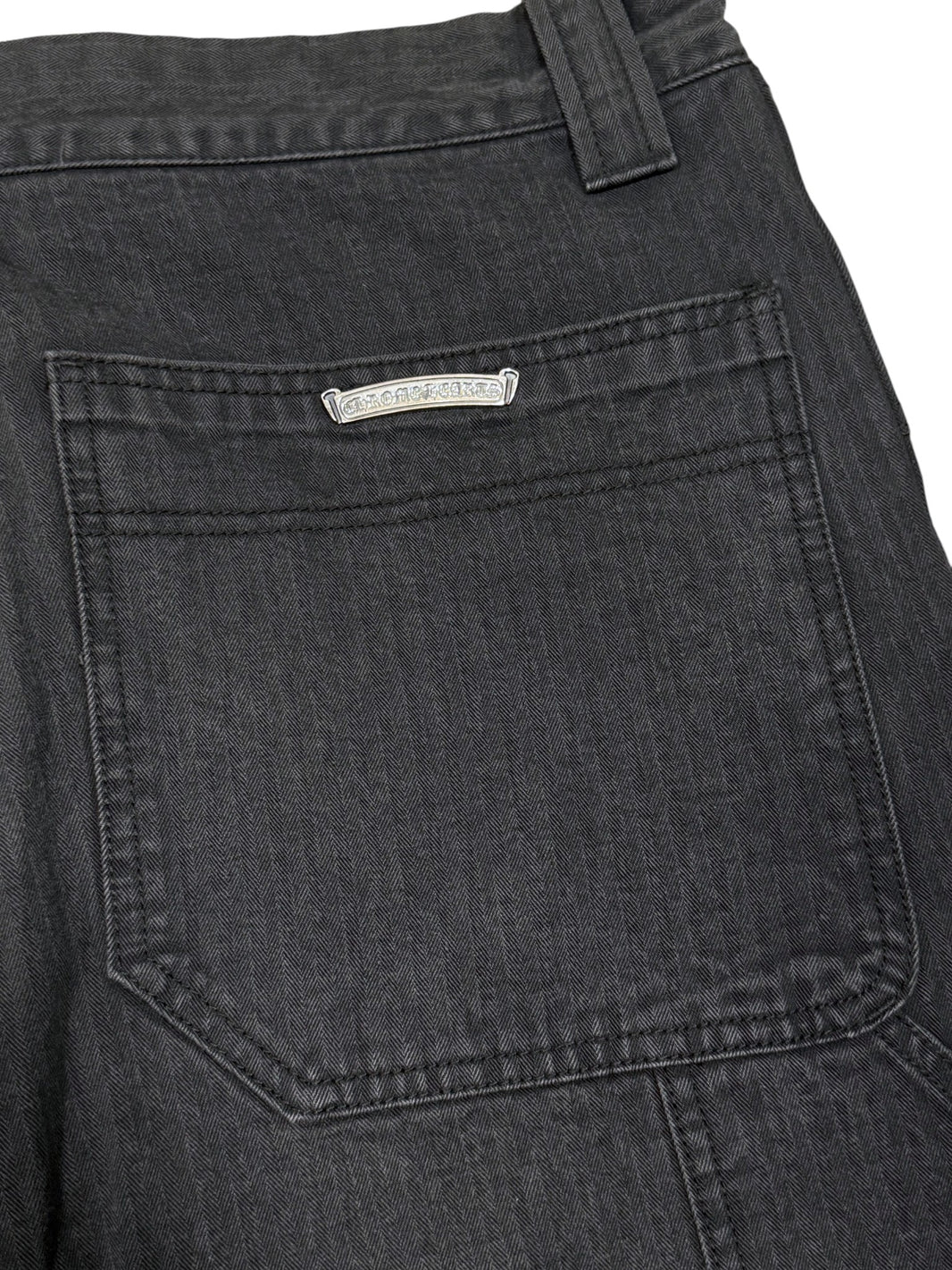 Chrome Hearts Herringbone Carpenter Pants Grey Verified YP Collective